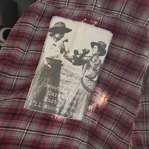 Plaid Graphic flannel distressed  Shirt